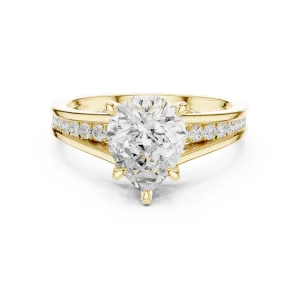 Luminary Pear Cut Pavé-Set Solitaire Ring - Image 2