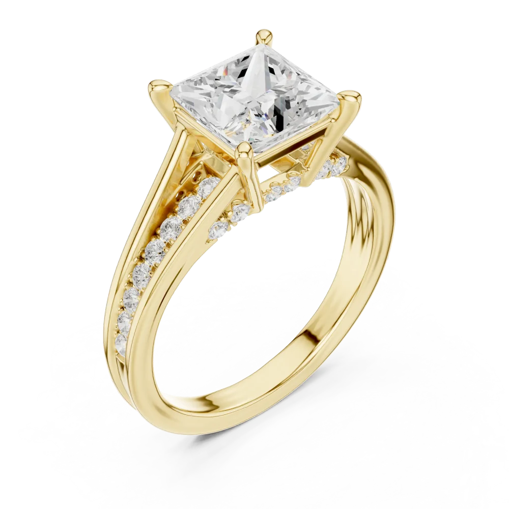Experience modern sophistication with this princess-cut solitaire engagement ring. Featuring brilliant lab-grown DIAMEUR diamonds. Shop today.