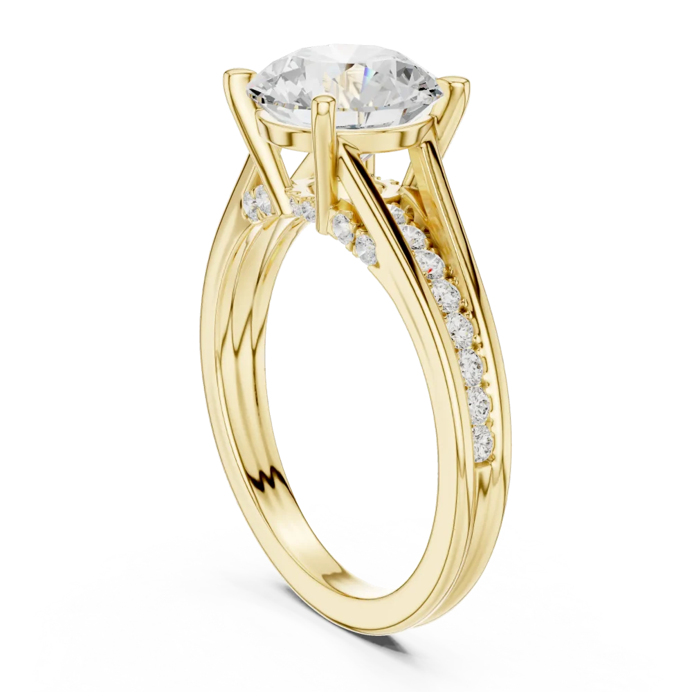 Luminary Round Brilliant Pavé-Set Solitaire Engagement Ring - Image 3