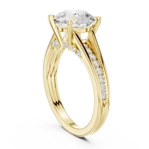 Luminary Round Brilliant Pavé-Set Solitaire Engagement Ring - Image 3