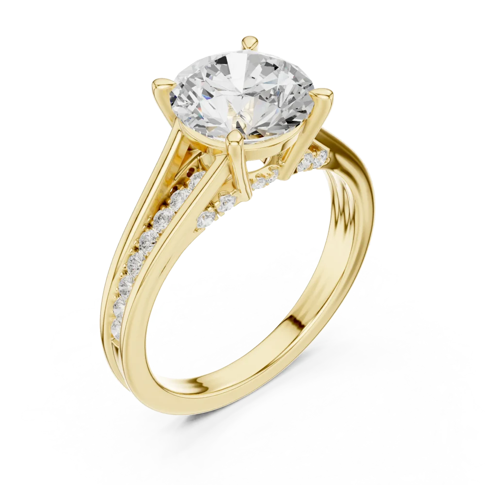 Discover the radiant allure of our pavé-set solitaire ring. Featuring a brilliant DIAMEUR diamond, this sustainable luxury masterpiece awaits you.