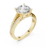 Luminary Round Brilliant Pavé-Set Solitaire Engagement Ring