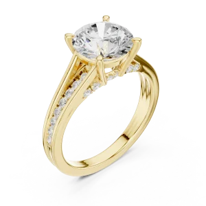 Luminary Round Brilliant Pavé-Set Solitaire Engagement Ring