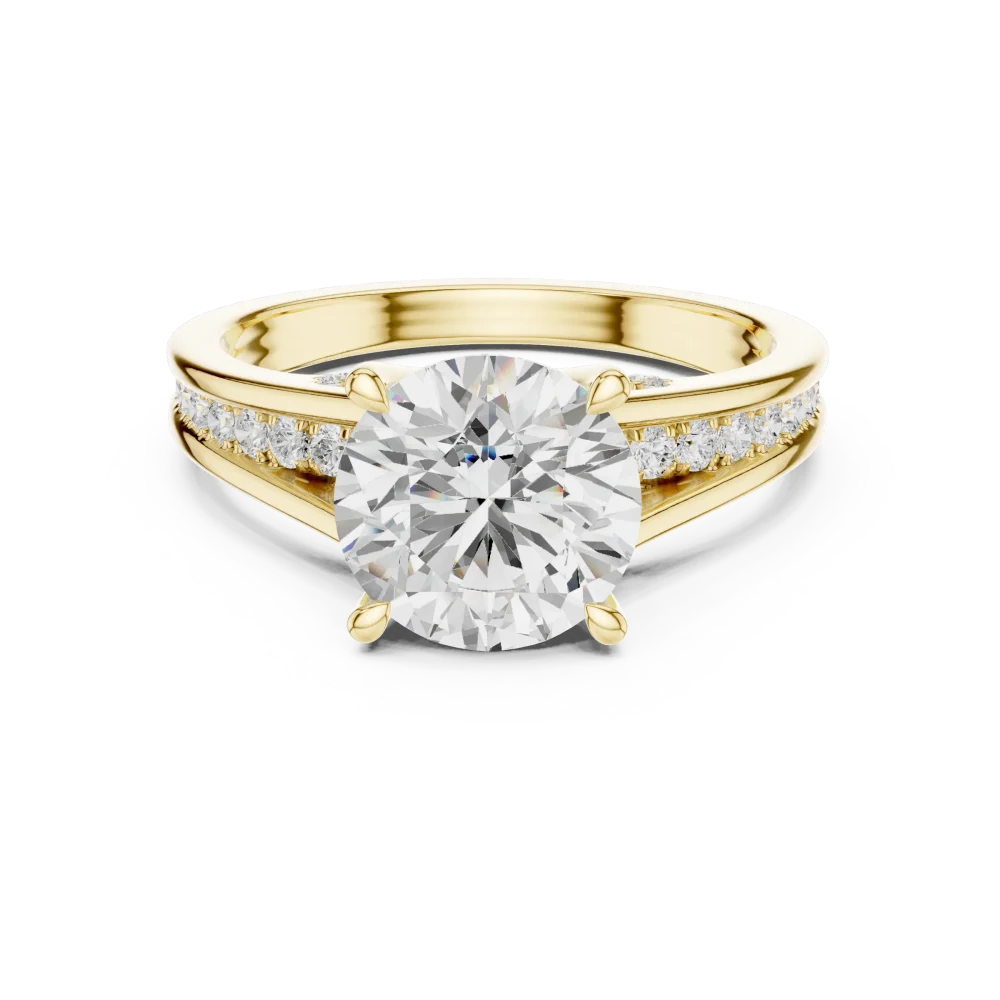 Luminary Round Brilliant Pavé-Set Solitaire Engagement Ring - Image 2