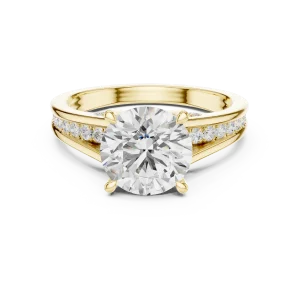 Luminary Round Brilliant Pavé-Set Solitaire Engagement Ring - Image 2