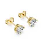 Luminary Cushion Cut Architectural Solitaire Stud Earrings