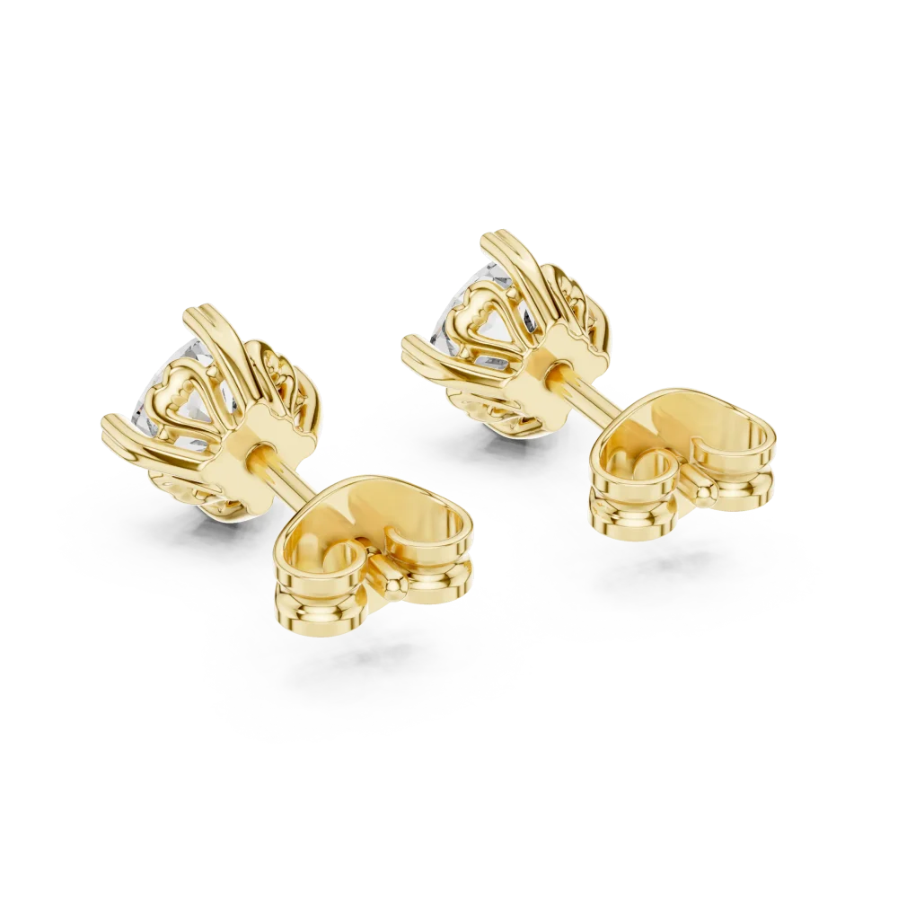 Luminary Cushion Cut Architectural Solitaire Stud Earrings - Image 4