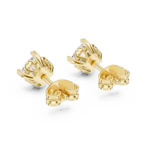 Luminary Cushion Cut Architectural Solitaire Stud Earrings - Image 4