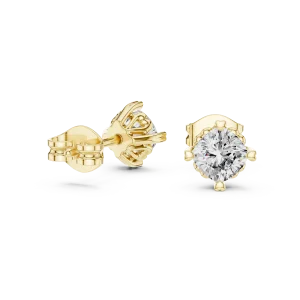 Luminary Cushion Cut Architectural Solitaire Stud Earrings - Image 3
