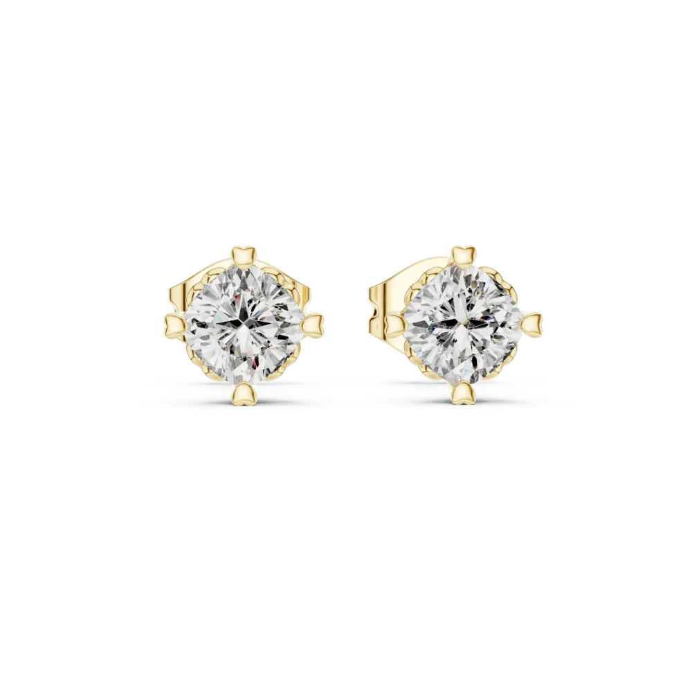 Luminary Cushion Cut Solitaire Stud Earrings - Image 2