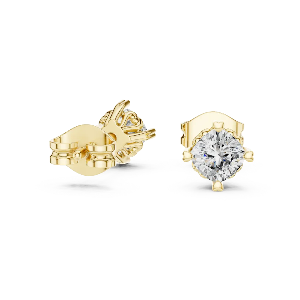 Luminary Cushion Cut Solitaire Stud Earrings - Image 3