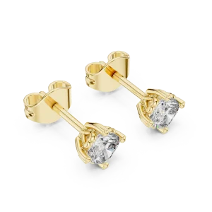 Symmetry Cushion Cut Solitaire Stud Earrings