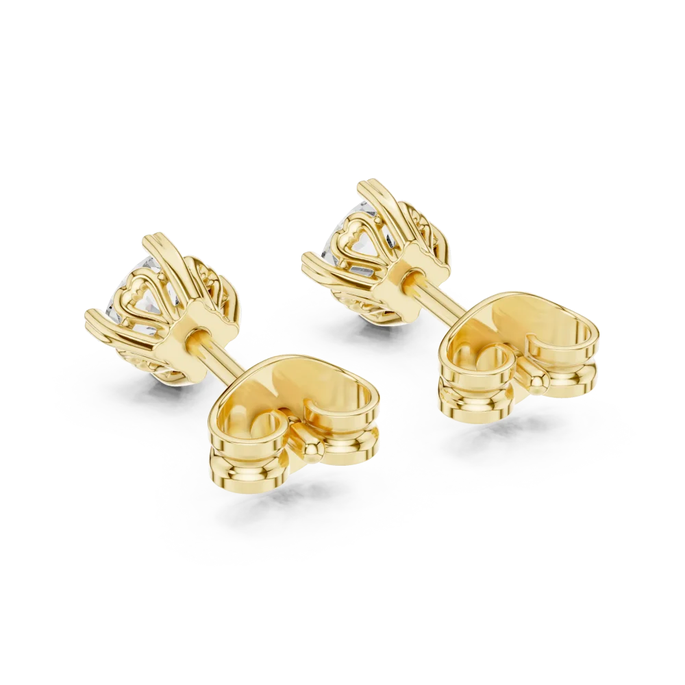 Symmetry Cushion Cut Solitaire Stud Earrings - Image 4