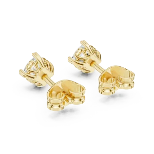 Symmetry Cushion Cut Solitaire Stud Earrings - Image 4