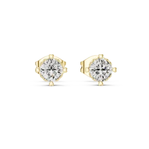 Symmetry Cushion Cut Solitaire Stud Earrings - Image 2