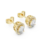 Ethereal Oval Halo Solitaire Stud Earrings