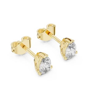 Ethereal Pear Solitaire Architectural Frame Stud Earrings