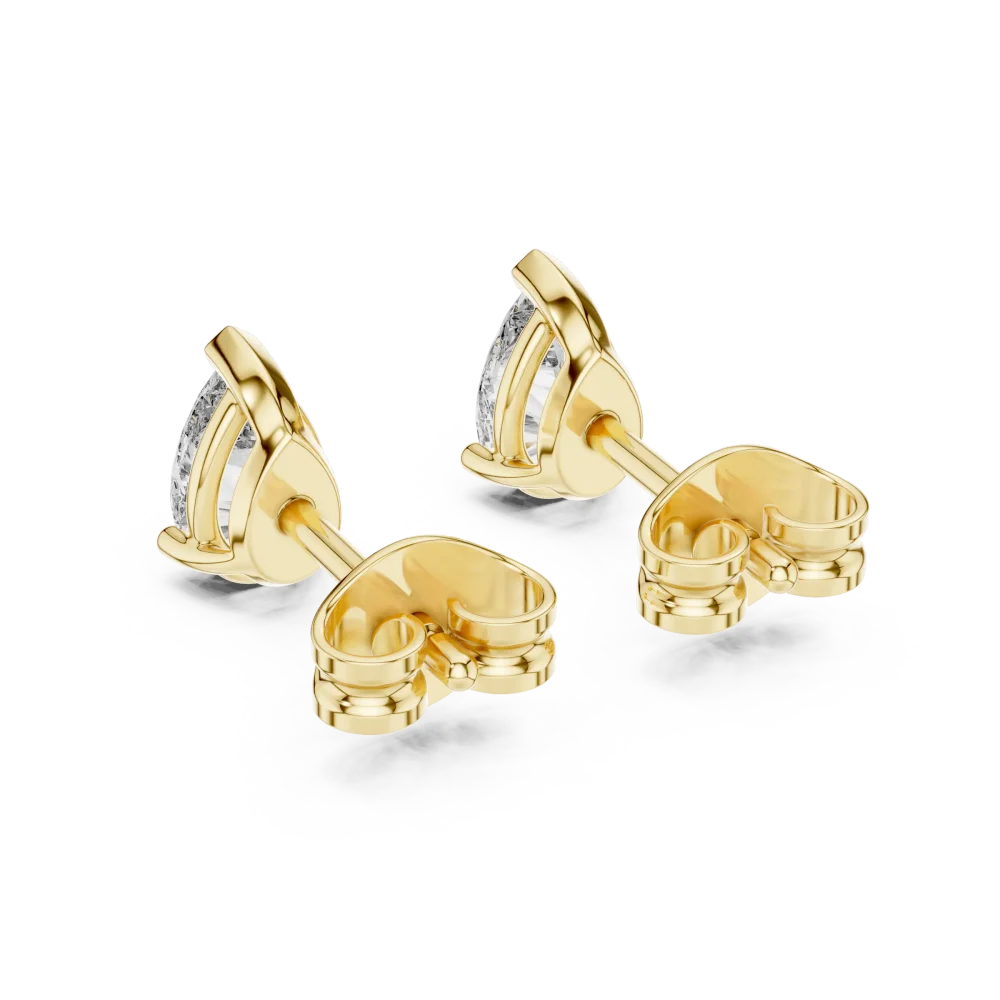 Ethereal Pear Solitaire Architectural Frame Stud Earrings - Image 4