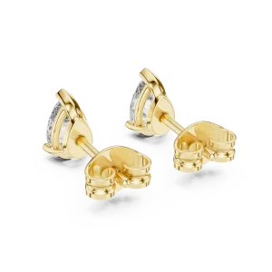 Ethereal Pear Solitaire Architectural Frame Stud Earrings - Image 4