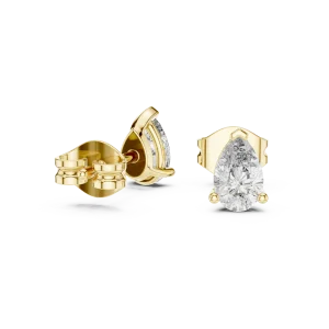 Ethereal Pear Solitaire Architectural Frame Stud Earrings - Image 3