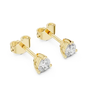Silhouette Pear Cut Solitaire Stud Earrings