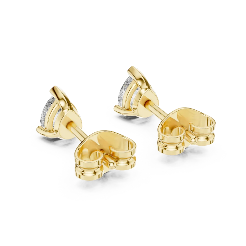Silhouette Pear Cut Solitaire Stud Earrings - Image 4