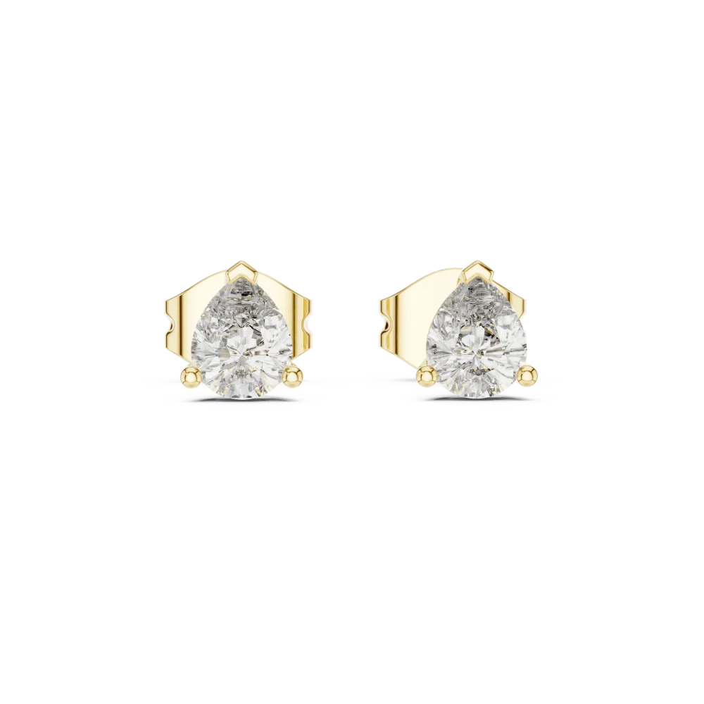 Silhouette Pear Cut Solitaire Stud Earrings - Image 2