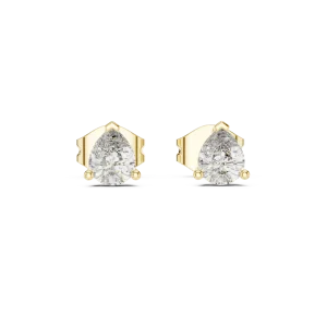 Silhouette Pear Cut Solitaire Stud Earrings - Image 2