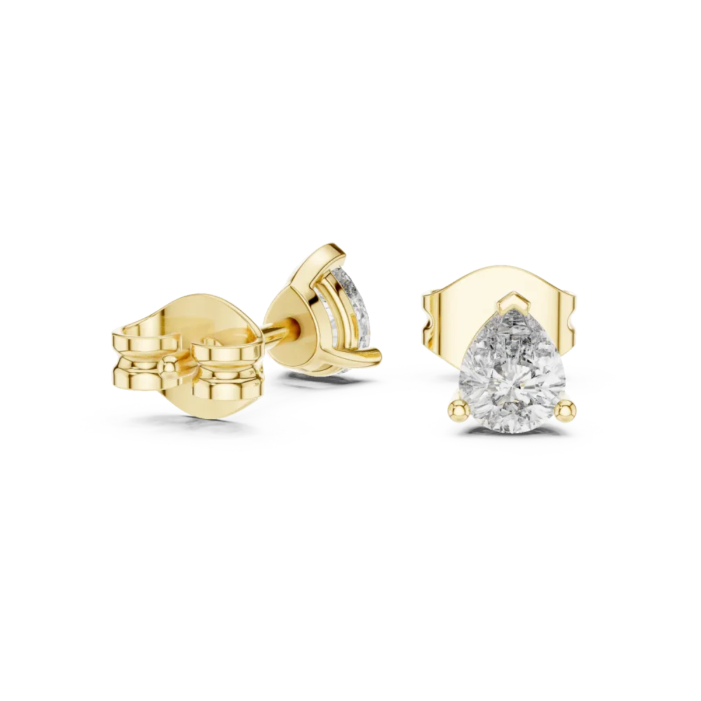 Silhouette Pear Cut Solitaire Stud Earrings - Image 3