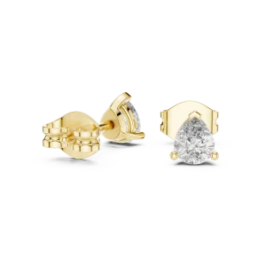 Silhouette Pear Cut Solitaire Stud Earrings - Image 3