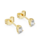 Silhouette Pear Cut Solitaire Stud Earrings
