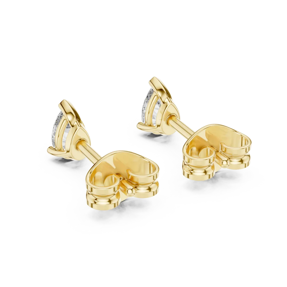 Silhouette Pear Cut Solitaire Stud Earrings - Image 4