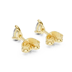 Silhouette Pear Cut Solitaire Stud Earrings - Image 4