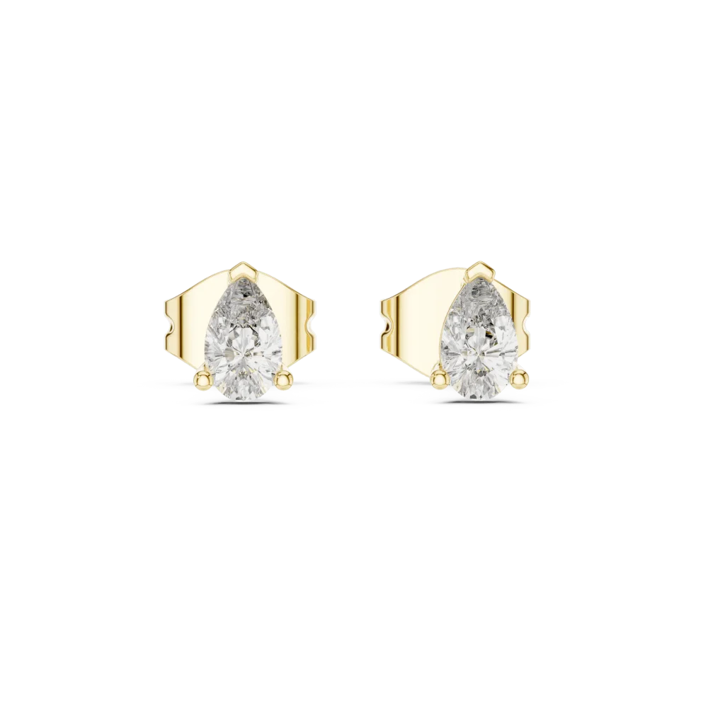 Silhouette Pear Cut Solitaire Stud Earrings - Image 2