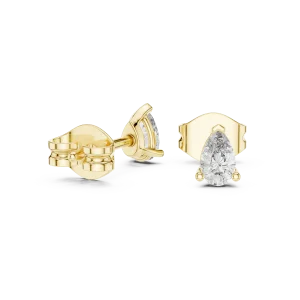 Silhouette Pear Cut Solitaire Stud Earrings - Image 3