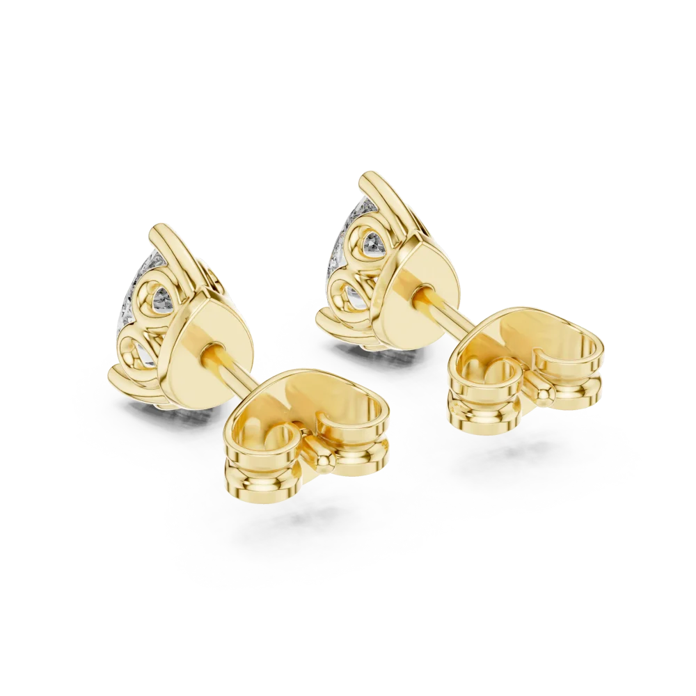 Ethereal Pear Solitaire Stud Earrings - Image 4