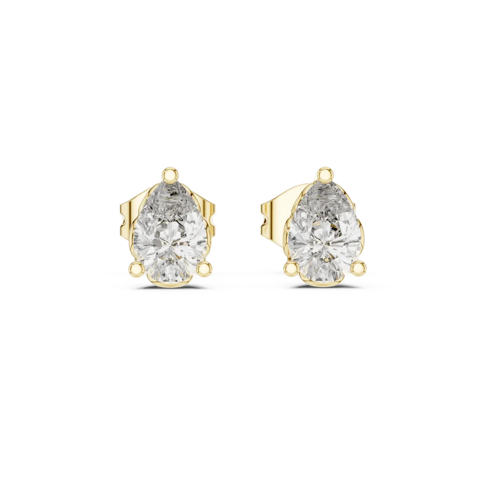 Ethereal Pear Solitaire Stud Earrings - Image 2