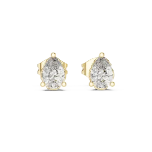 Ethereal Pear Solitaire Stud Earrings - Image 2