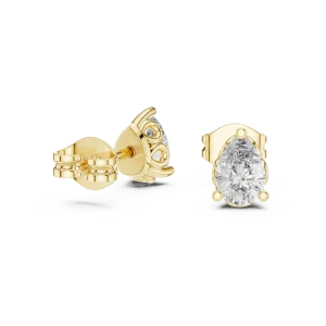 Ethereal Pear Solitaire Stud Earrings - Image 3