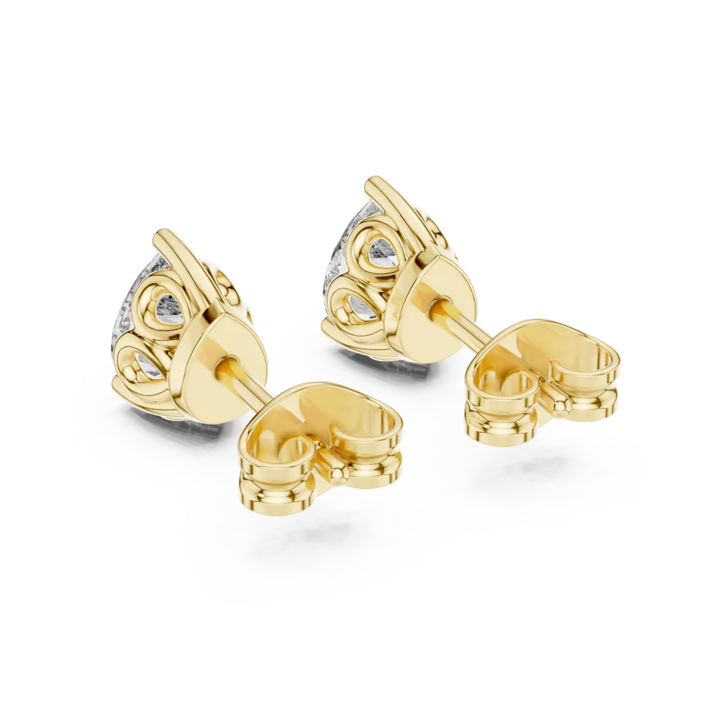 Ethereal Pear Solitaire Stud Earrings - Image 4