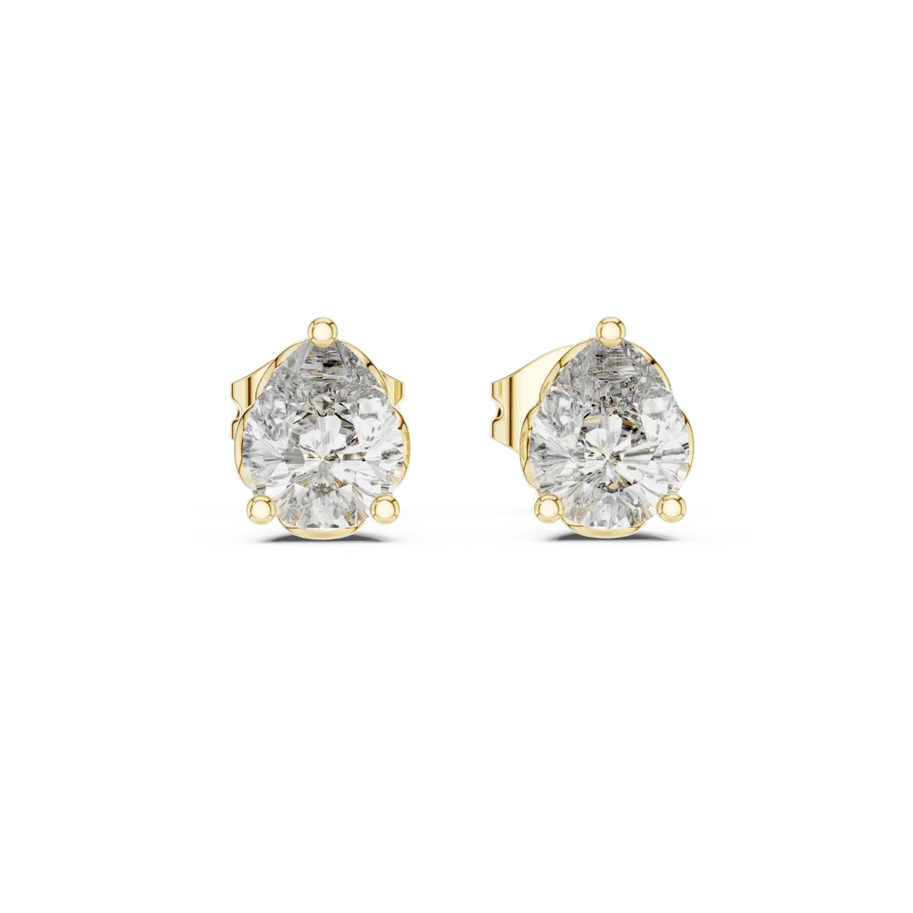 Ethereal Pear Solitaire Stud Earrings - Image 2