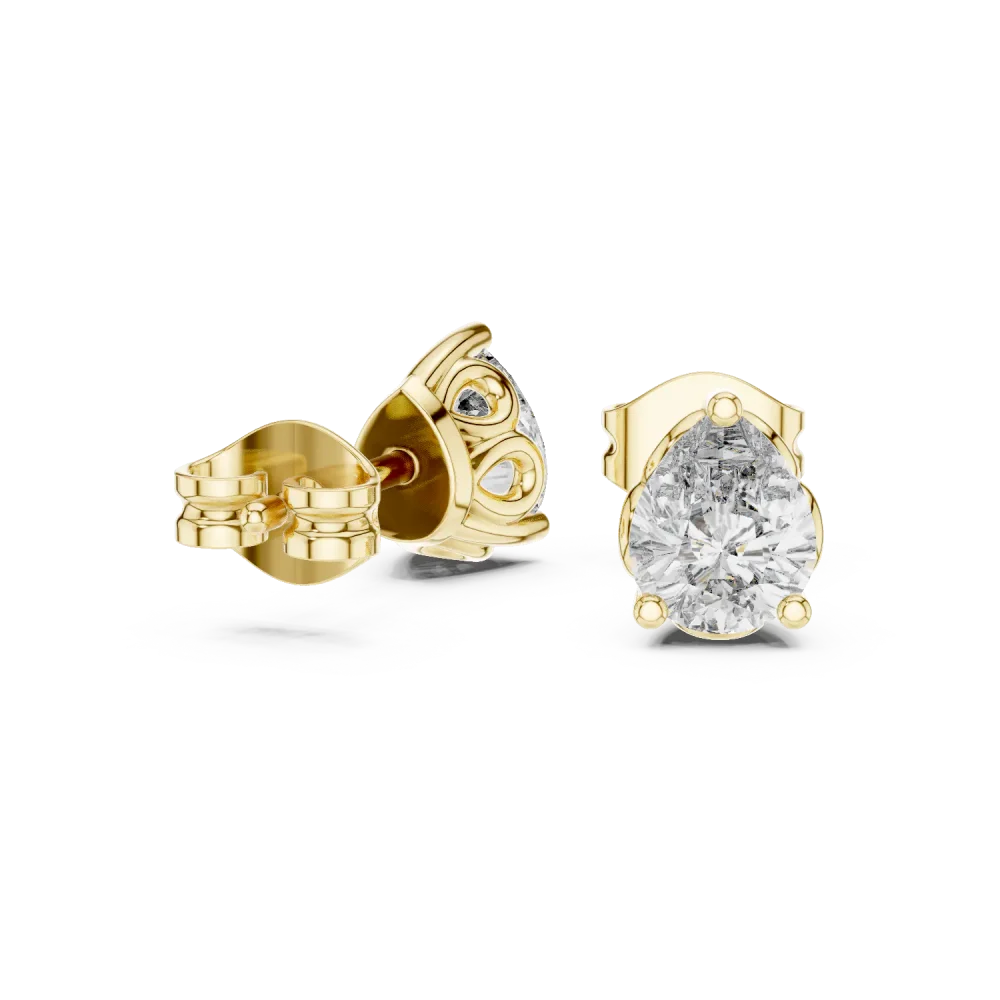 Ethereal Pear Solitaire Stud Earrings - Image 3