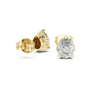 Ethereal Pear Solitaire Stud Earrings - Image 3