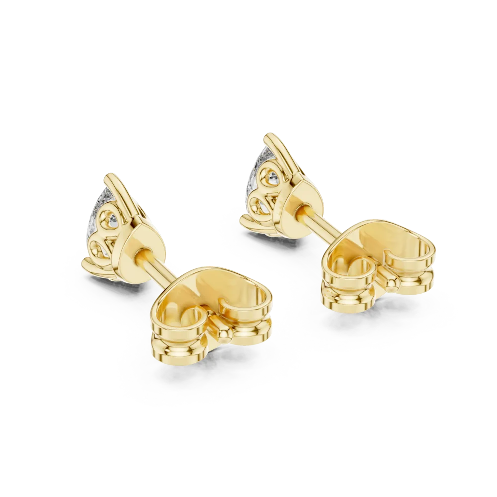 Ethereal Pear Cut Architectural Solitaire Stud Earrings - Image 4