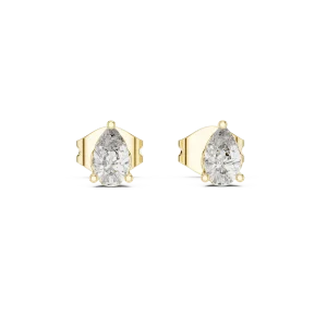 Ethereal Pear Cut Architectural Solitaire Stud Earrings - Image 2