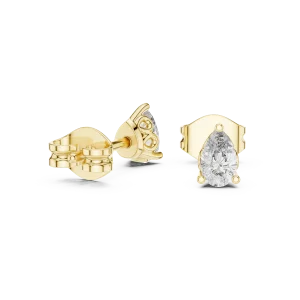 Ethereal Pear Cut Architectural Solitaire Stud Earrings - Image 3