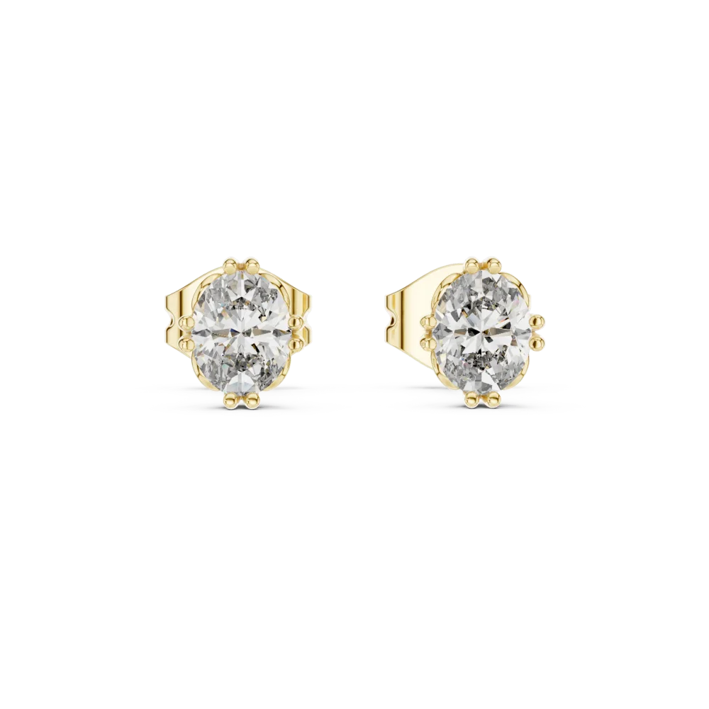 Symmetry Oval Cut Solitaire Stud Earrings - Image 2
