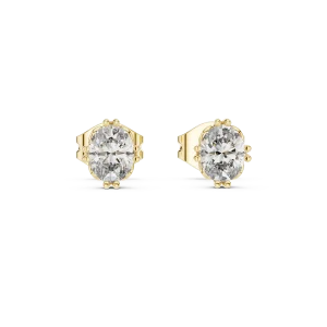 Symmetry Oval Cut Solitaire Stud Earrings - Image 2