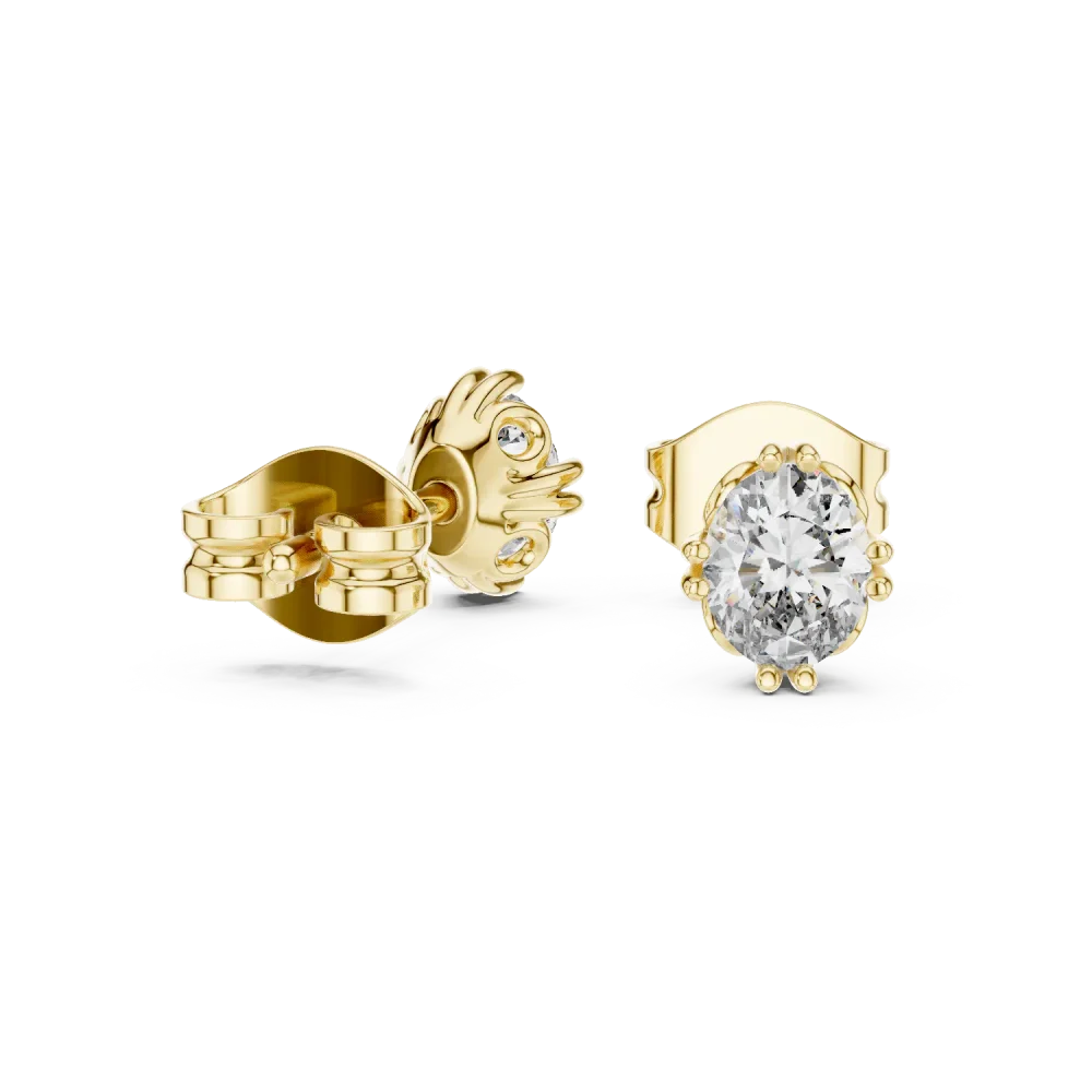Symmetry Oval Cut Solitaire Stud Earrings - Image 3