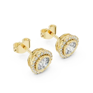 Luminary Round Brilliant Bezel Solitaire Stud Earrings